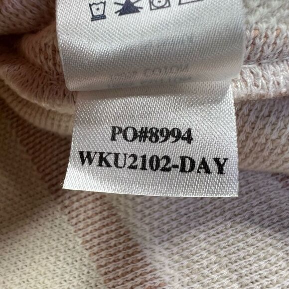 Faherty Day tripper Hoodie Striped Neutral Cotton Oversized Women's Size S Small - Picture 5 of 11